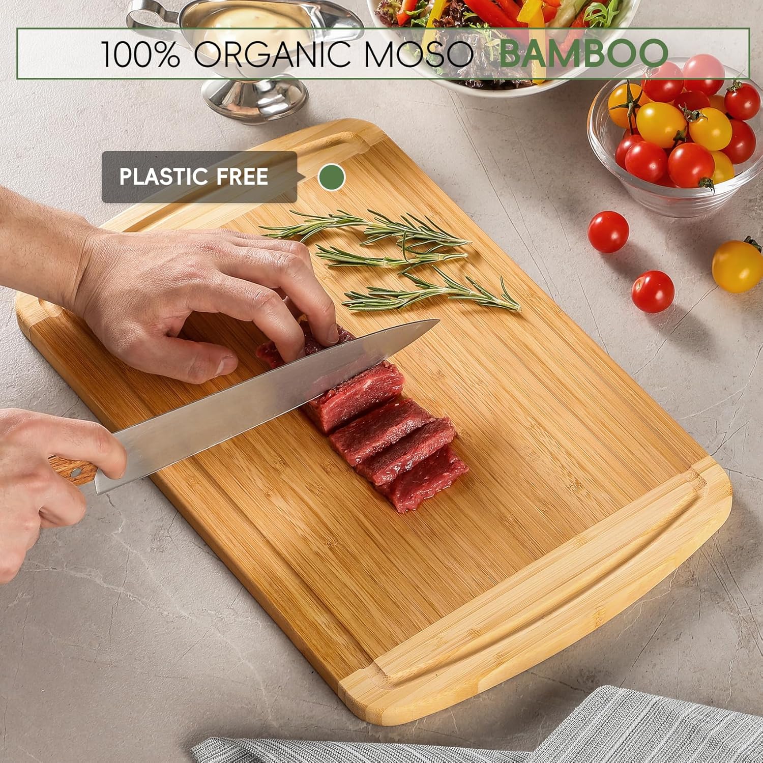 Papan Potong Bambu Besar untuk - Meal Prep Juice ulasan dan harga